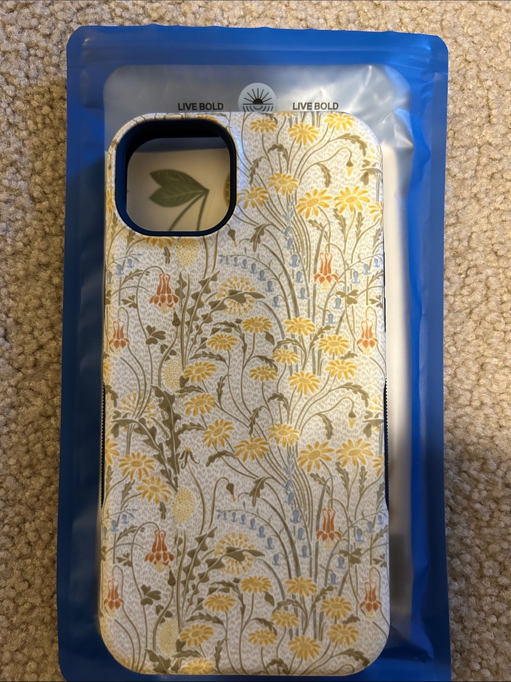 Live Bold Yellow Floral Phone Case - IPhone 14 Plus